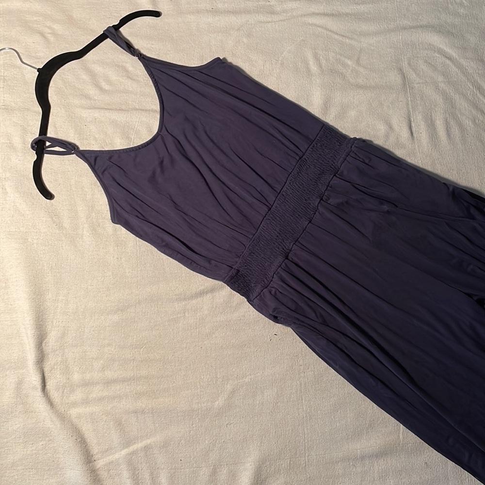 Peyton Jensen Navy Blue Jumpsuit,adjustable shoulder straps,side pockets(L)